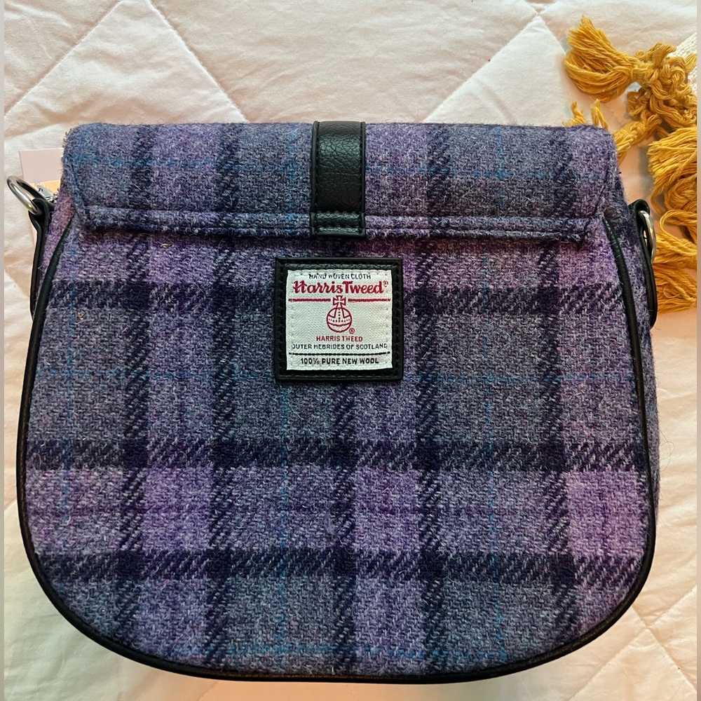 Harris Tweed wool and leather purse